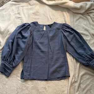 Express Blue Puff Sleeve Blouse